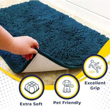 Muddy Mat® Super Absorbent Microfiber Dog Door Mat for Muddy Paws, Non-Slip Washable Pet Rug, Quick...