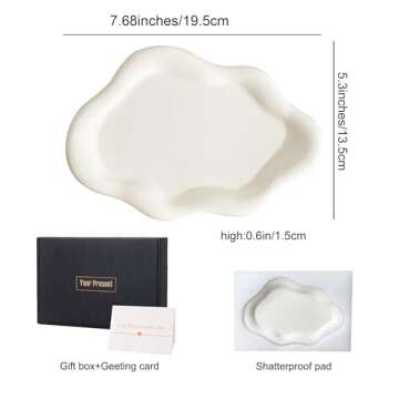 conviv Ceramic Jewelry Tray,Perfume Trinket Dish,Ring Key Bowl Vanity Cute Room Decor Aesthetic, Bir...