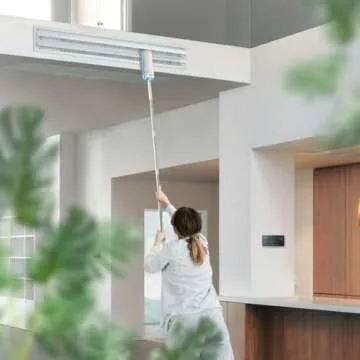 9 Pack Bendable Long Feather Duster Kit with 17-to-63 Inch Extension Pole, Microfiber Removable High Ceiling Fan Dusters with Telescopic Pole, Cobweb Duster, Indoor & Outdoor Extendable Duster