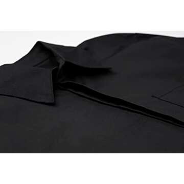 MISSACTIVER Women Solid Long Sleeve Button Up Crop Shirt Turn-Down Collar Irregular Loose Fitting Fashion Cropped Blouse Top(Large,Regular Hem#Black)