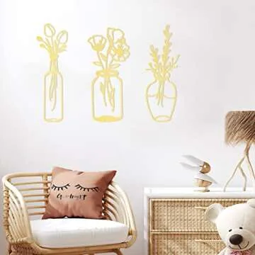 Hotop 3-Piece Metal Floral Wall Art for Modern Décor