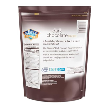 Dark Chocolate Flavored Almonds 40 oz Snack
