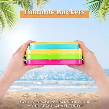 Sloosh Foldable Beach Buckets Set for Summer Fun
