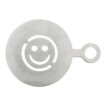 Restaurantware Restpresso 4.75 Inch Latte Stencil 1 Smiley Face Coffee Stencil - Coffee Art Template...