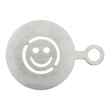 Restaurantware Restpresso 4.75 Inch Latte Stencil 1 Smiley Face Coffee Stencil - Coffee Art Template...