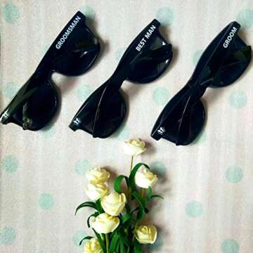 LADY&HOME Bachelor Party 7pcs Wedding Sunglasses for Groom, Best Man, Groomsmen Gifts Wedding Favor ...