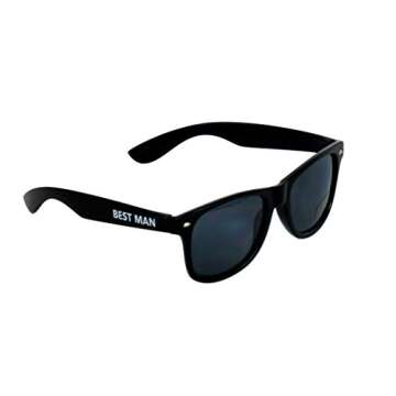 LADY&HOME Bachelor Party 7pcs Wedding Sunglasses for Groom, Best Man, Groomsmen Gifts Wedding Favor (Black)