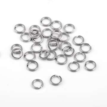 30pcs Split Rings, 6mm Dog Cat Tag Ring Silver Split Rings Stainless Steel Key Ring Small O Ring Connectors for Jewelry Making Metal Car Keychain