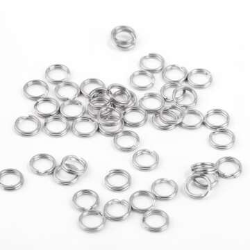 30pcs Split Rings, 6mm Dog Cat Tag Ring Silver Split Rings Stainless Steel Key Ring Small O Ring Connectors for Jewelry Making Metal Car Keychain