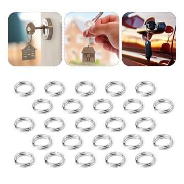 30pcs Split Rings, 6mm Dog Cat Tag Ring Silver Split Rings Stainless Steel Key Ring Small O Ring Connectors for Jewelry Making Metal Car Keychain