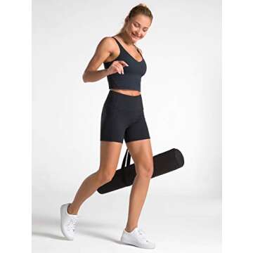 Dragon Fit High Waist Yoga Shorts for Women with 2 Side Pockets Tummy Control Running Home Workout Shorts