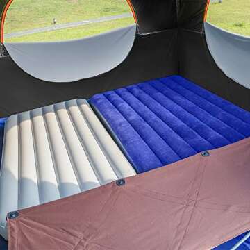 HG Tents-for-Camping-5-Person, Dark Room Cube Tent, Pop up 10x10 Canopy, UV 50+ Waterproof Windproof Family Tent, Portable with Wheeled Carry Bag, for All Seasons