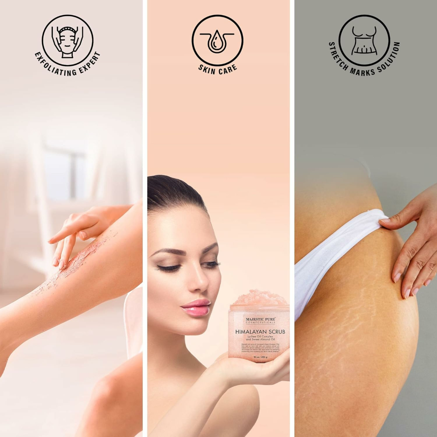 Himalayan Salt Body Scrub with Lychee Oil - 10 oz