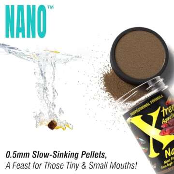 Xtreme Nano 0.5mm Sinking Pellets – High-Protein Fish Food for Nano & Community Fish, Krill-Based Formula for Color, Immune Support, and Vitality – Complete Nutrition for Small Aquarium Species (5oz)