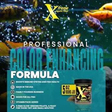 Xtreme Nano 0.5mm Sinking Pellets – High-Protein Fish Food for Nano & Community Fish, Krill-Based Formula for Color, Immune Support, and Vitality – Complete Nutrition for Small Aquarium Species (5oz)