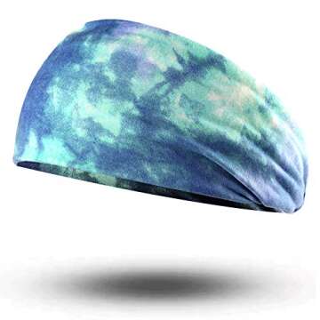 Headbands for Women, 6 PCS Yoga Running Sports Headbands Tie Dye Boho Pattern Elastic Non Slip Sweat Headbands Workout Hair Fashion Bands for Girls