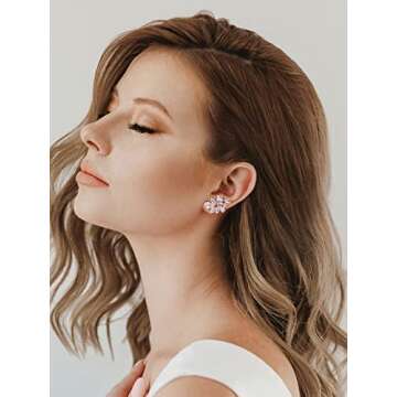 SWEETV Bridal Wedding Earrings for Brides & Bridesmaids