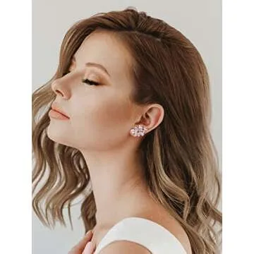 SWEETV Bridal Wedding Earrings for Brides & Bridesmaids