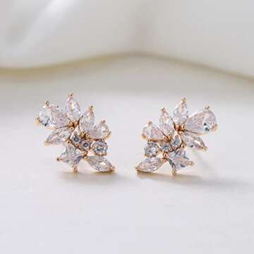 SWEETV Bridal Wedding Earrings for Brides & Bridesmaids