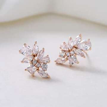 SWEETV Bridal Wedding Earrings for Brides & Bridesmaids