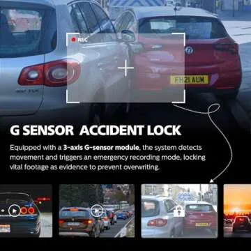 PHILIPS Dash Cam Wide Angle, 3" Screen Dashcam for Cars, Built-in WiFi, G-Sensor, Night Vision, Safety Alert, Loop Recording, Voice Control (Front Camera Only 1600P)