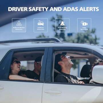 PHILIPS Dash Cam Wide Angle, 3" Screen Dashcam for Cars, Built-in WiFi, G-Sensor, Night Vision, Safety Alert, Loop Recording, Voice Control (Front Camera Only 1600P)