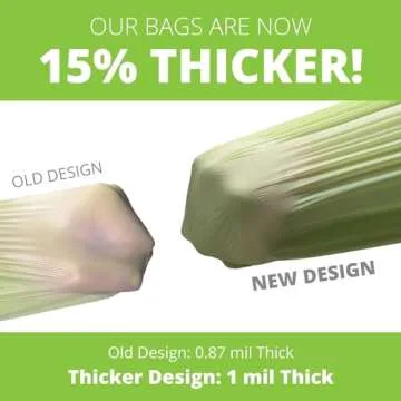 13 Gallon Compostable Trash Bags with Drawstring, Heavy Duty Extra Thick 1 Mil, 49.21 Liter, Tear Resistant and Odorless Kitchen Food Scrap Waste Bag, US BPI and OK Compost Home Certified (30 Count)