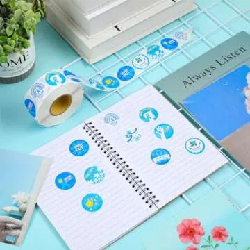 Karenhi 1000 Pcs Child Abuse Awareness Stickers for Kids Roll Shape Blue Ribbon Stickers for Kids Child Abuse Prevention Event Supplies