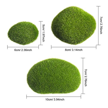 TecUnite 20 Pieces Faux Green Moss Rocks for Decor