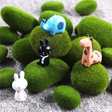 TecUnite 20 Pieces Faux Green Moss Rocks for Decor