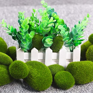 TecUnite 20 Pieces Faux Green Moss Rocks for Decor