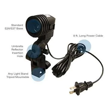 LimoStudio 600W Photography Triple Photo Umbrella Lighting Kit, Video, Umbrella Continuous Lighting Kit, CFL Photo Bulbs, Black/Silver & White Umbrella Reflector, Light Stand, Carrying Case, AGG2263