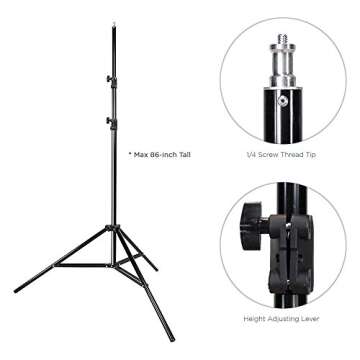 LimoStudio 600W Photography Triple Photo Umbrella Lighting Kit, Video, Umbrella Continuous Lighting Kit, CFL Photo Bulbs, Black/Silver & White Umbrella Reflector, Light Stand, Carrying Case, AGG2263