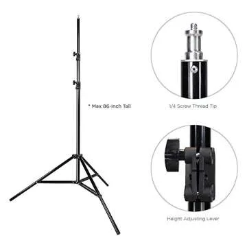 LimoStudio 600W Photography Triple Photo Umbrella Lighting Kit, Video, Umbrella Continuous Lighting Kit, CFL Photo Bulbs, Black/Silver & White Umbrella Reflector, Light Stand, Carrying Case, AGG2263