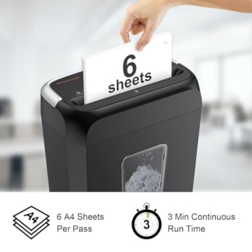 Bonsaii Paper Shredder for Home Use with 3.4 Gallon Wastebasket