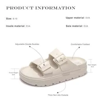 FUNKYMONKEY Waterproof EVA Slides for Women - Stylish Comfort