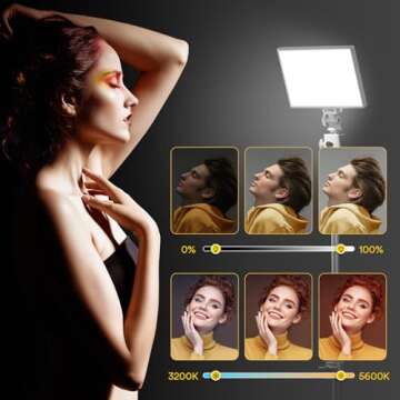 RALENO LED Video Light, White Camera Light for Pictures Video Recording with 4000mAh Battery Support Type-C USB Power Supply, CRI>95 3200K-5600K Photo Lights for Outdoor Photography Live Streaming