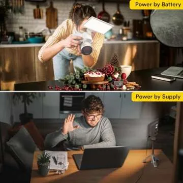 RALENO LED Video Light, White Camera Light for Pictures Video Recording with 4000mAh Battery Support Type-C USB Power Supply, CRI>95 3200K-5600K Photo Lights for Outdoor Photography Live Streaming