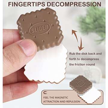 3pcs Haptic Coin Magnetic Fidget Slider, Magnetic Push Slider ADHD Sensory Toys Desk Office Fidget Toy Gifts for Adult Teens Kids