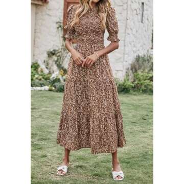 BTFBM Women Casual Summer Maxi Dress 2025 - Ruffle Sleeve