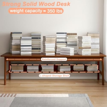 Ytaoka Solid Wood Desk - 63" Elegant Writing Station