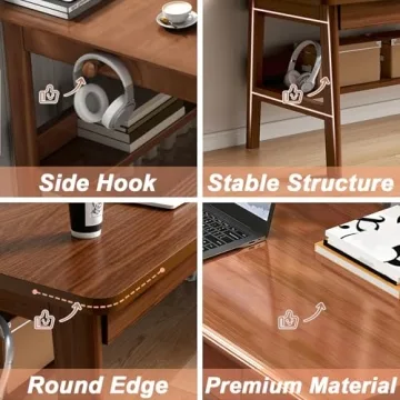 Ytaoka Solid Wood Desk - 63" Elegant Writing Station