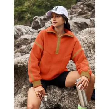 Panadila Women’s Trendy Half Zip Fleece Pullover