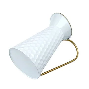 Elegant White Metal Decorative Flower Vase,Farmhouse Galvanized Pitcher,Rustic Milk Jug for Home Decor…