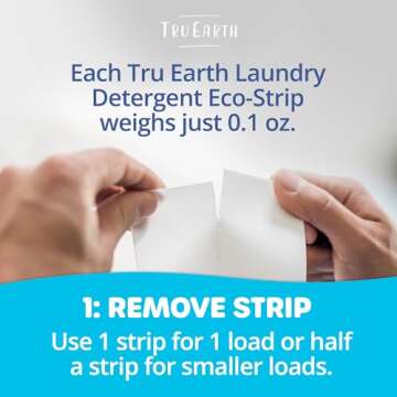 Tru Earth Compact Dry Laundry Detergent Sheets (Made in Canada) - Up to 64 Loads (32 Sheets) - Paraben-Free - Original Eco-Strip Liquidless Laundry Detergent, Travel Laundry Sheets - Fresh Linen