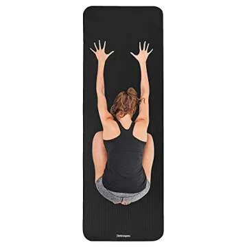Retrospec Solana Yoga Mat 1" Thick w/Nylon Strap for Men & Women - Non Slip Excercise Mat for Yoga, Black, 1 inch (3393)