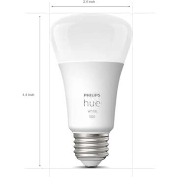 Philips Hue Smart 75W A19 LED Bulb - Soft Warm White Light - 1 Pack - 1100LM - E26 - Indoor - Control with Hue App - Works with Alexa, Google Assistant and Apple Homekit