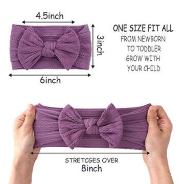 Makone 8PCS Baby Nylon Headbands Hair Bows Elastics Handmade Hair Accessories for Baby Girls Babies ...