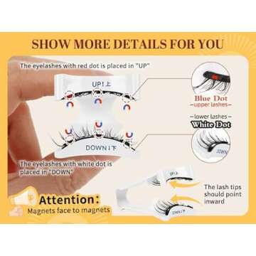 QUEWEL Magnetic Eyelashes 2 Pair Reusable Magnetic Eyelashes with Applicator No Glue Needed Eyelashe...