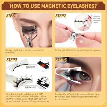 QUEWEL Magnetic Eyelashes Kit for Easy Glam